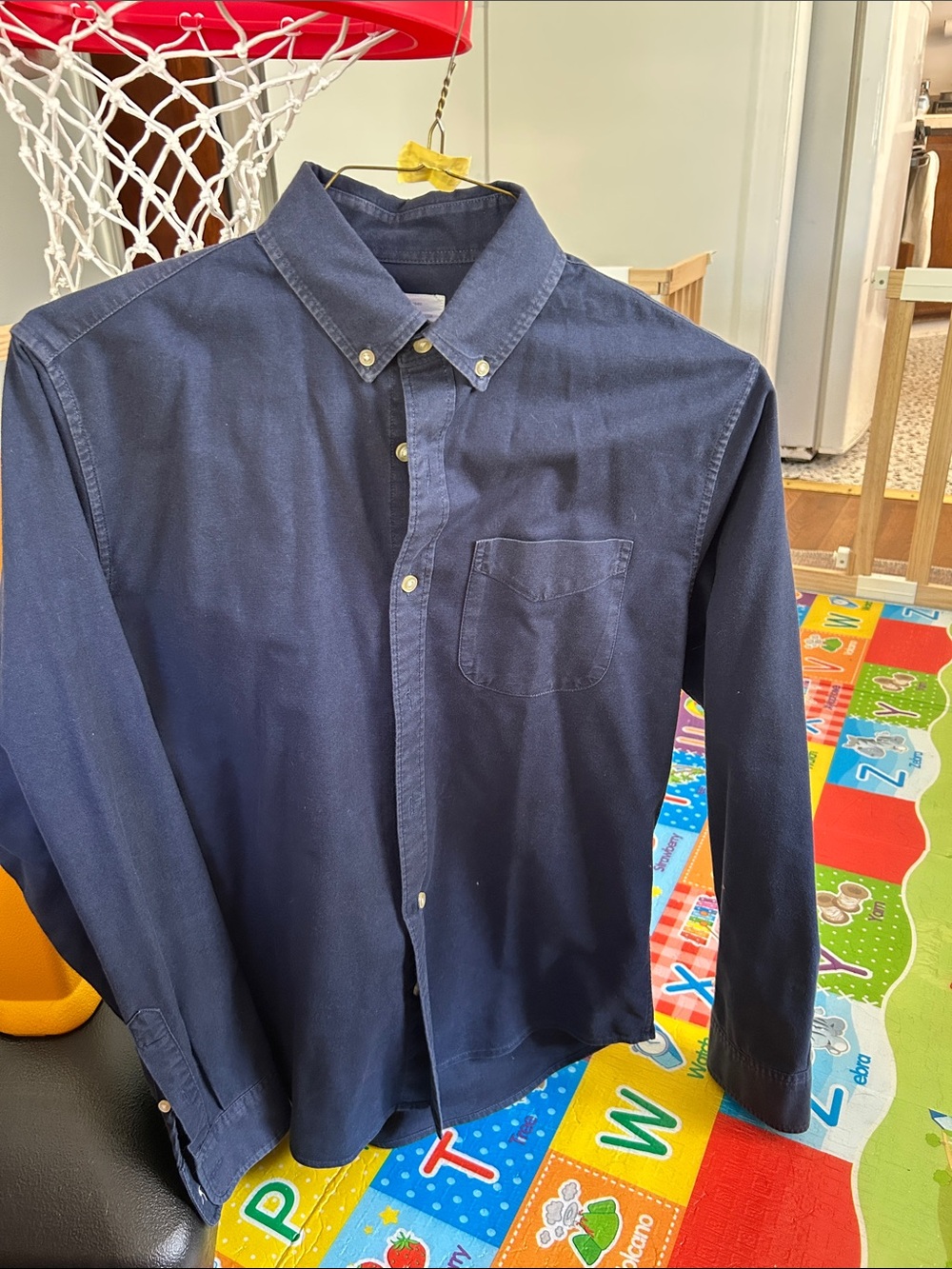 GAP Men's Dark Navy Button-Down Oxford Shirt